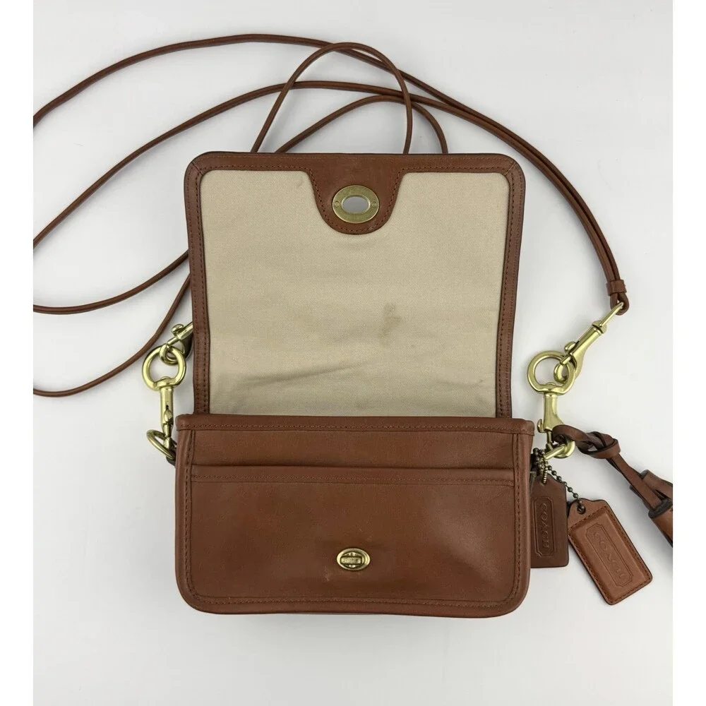 Coach 19914 Penny Brown Leather Crossbody Shoulder Bag Purse Turnlock EUC